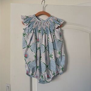 The Beaufort Bonnet Company Blue and Green Floral Bridget Bubble